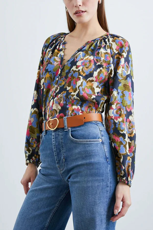 RAILS Indi Blouse in Navy Wildflower