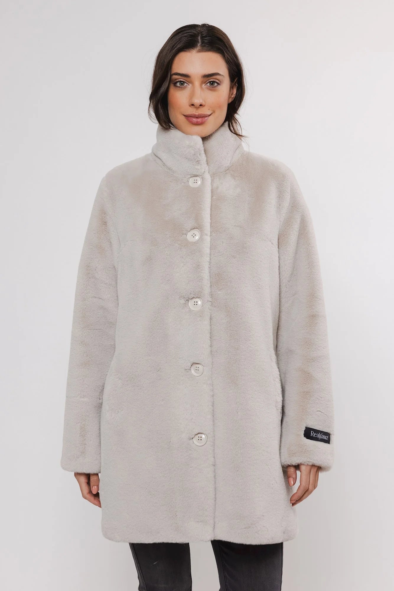 R&P Nonna Faur Fur Coat in Birch