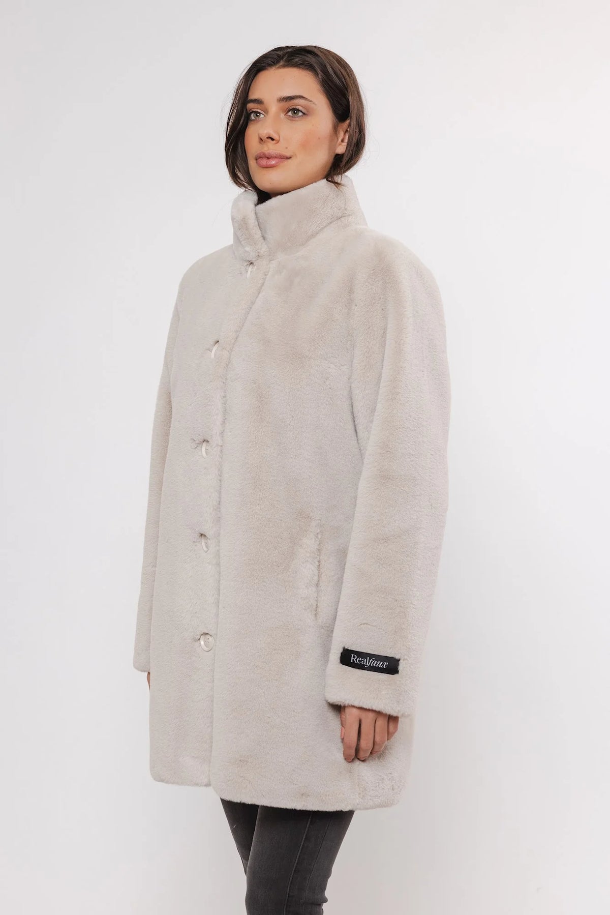 R&P Nonna Faur Fur Coat in Birch