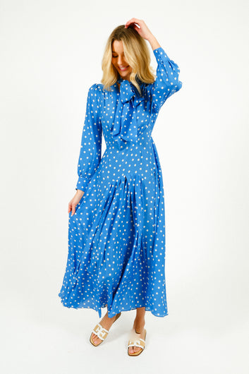 RIXO Marigold Dress in Bohemia Spot Blue