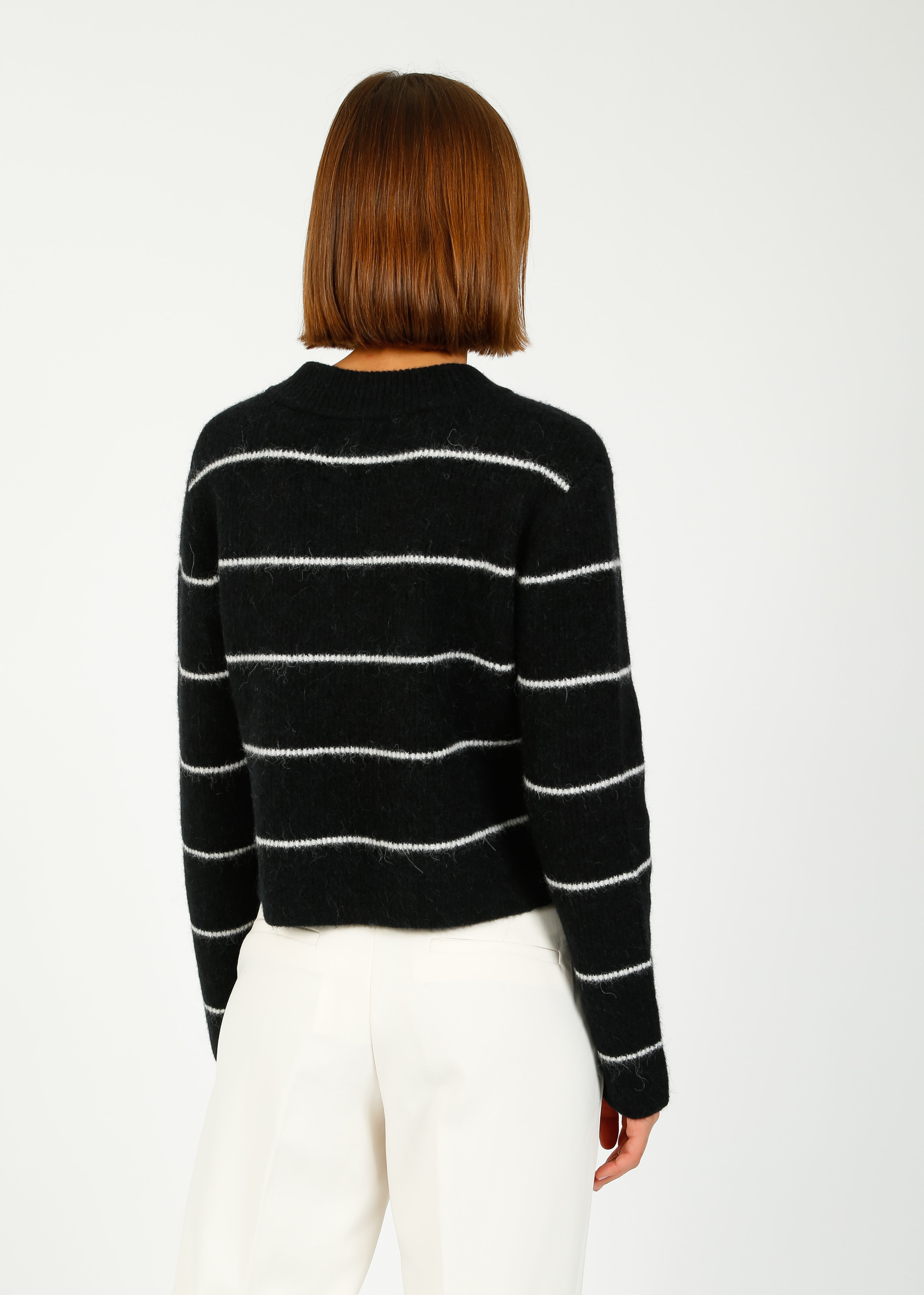 DAY Gaby Crop Stripe Knit in Black