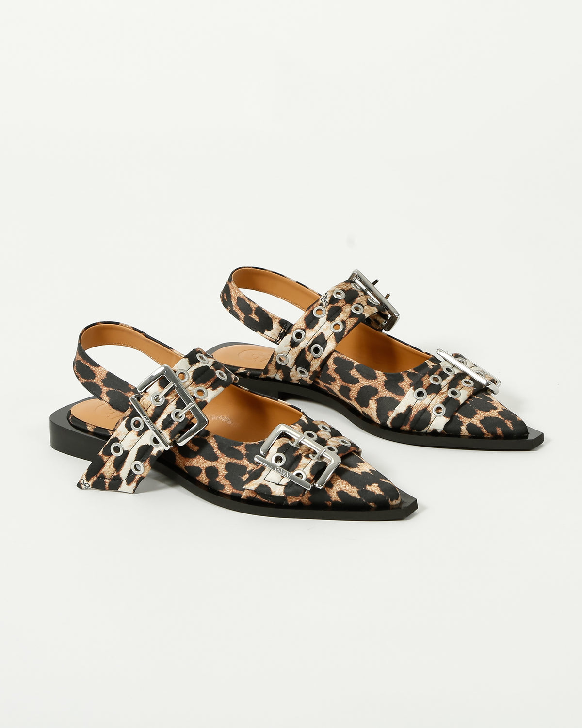 GANNI S2947 Feminine Buckle Ballerina in Leopard