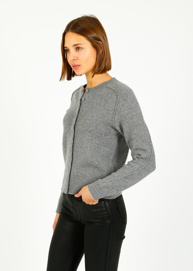 R&B Bridget Crew Cardigan in Grey