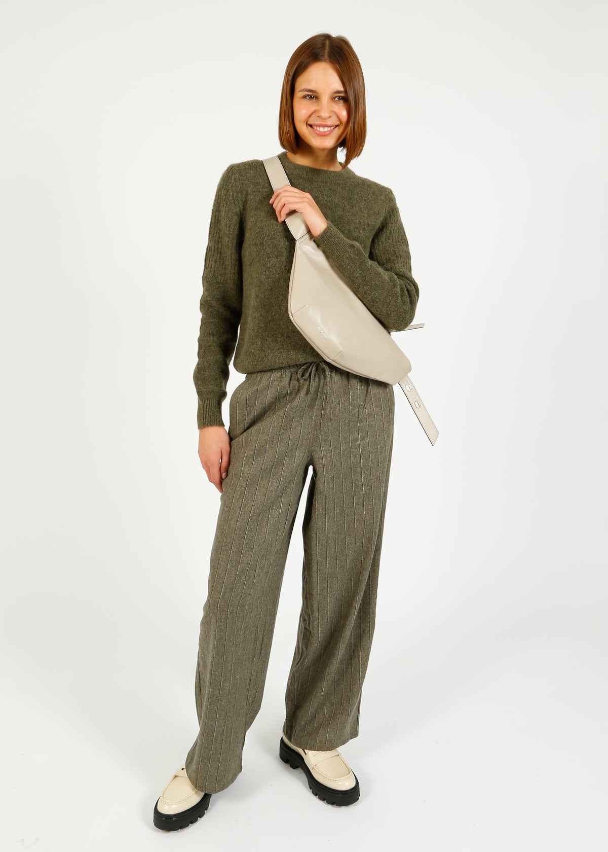 AV Dirow Trousers in Taupe Stripe