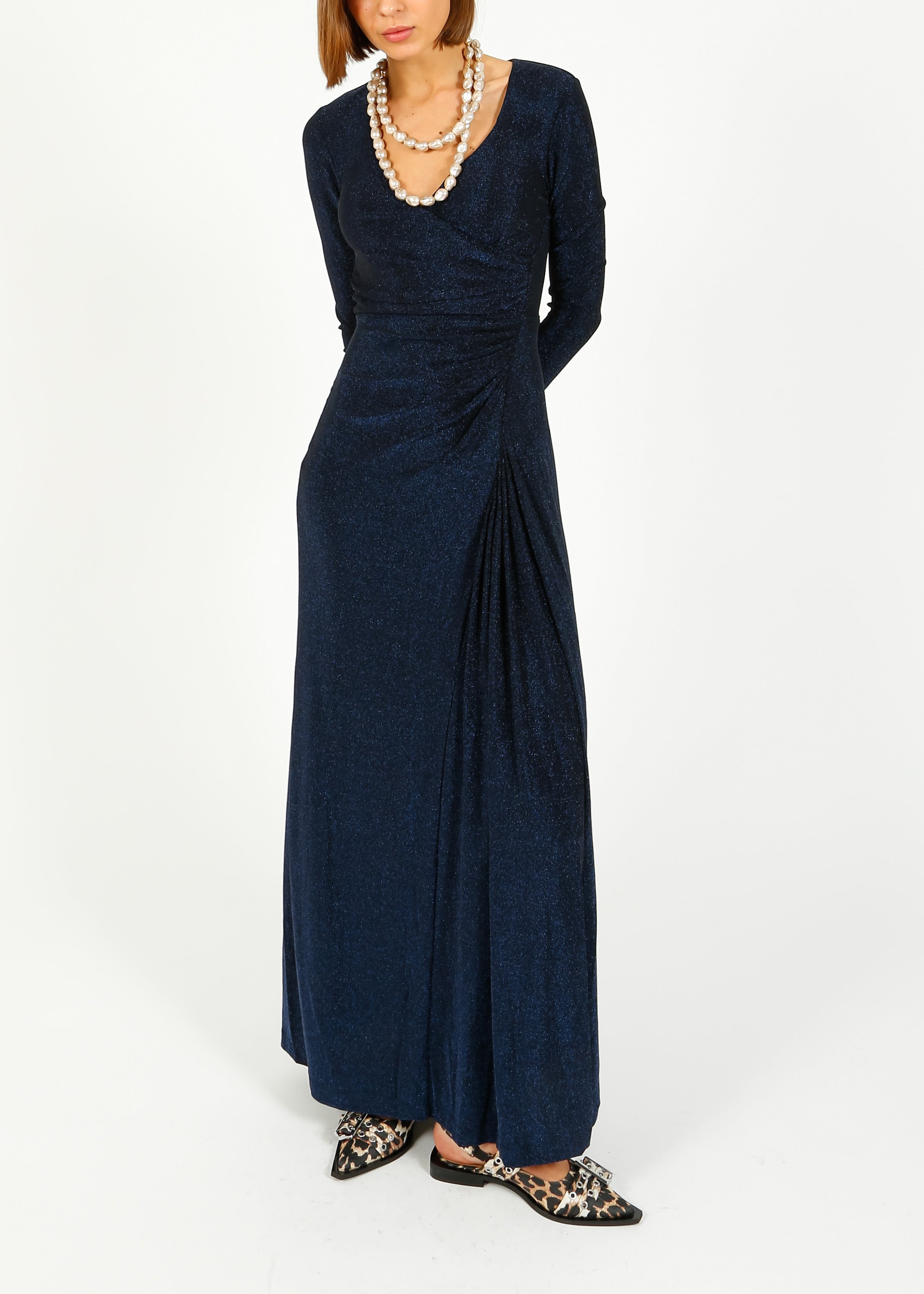 DVF Raffi Dress in Metallic Midnight