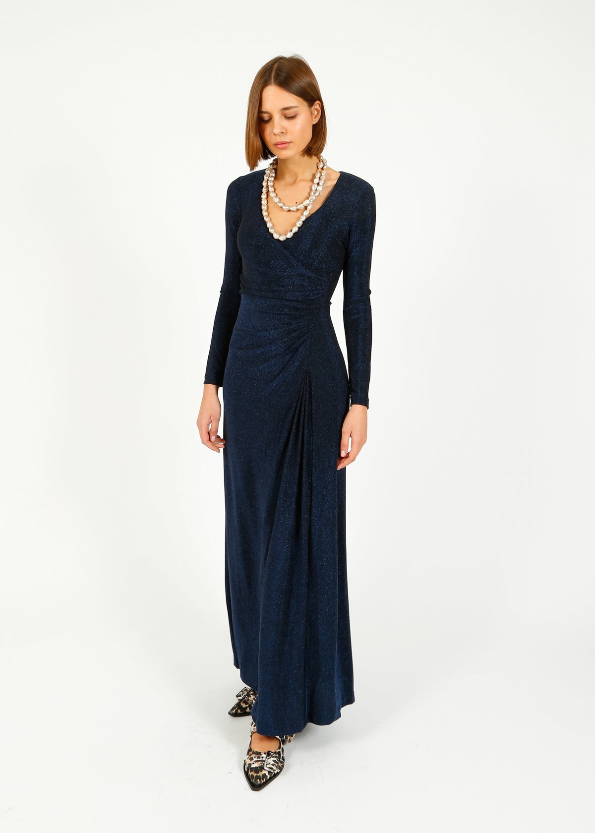 DVF Raffi Dress in Metallic Midnight