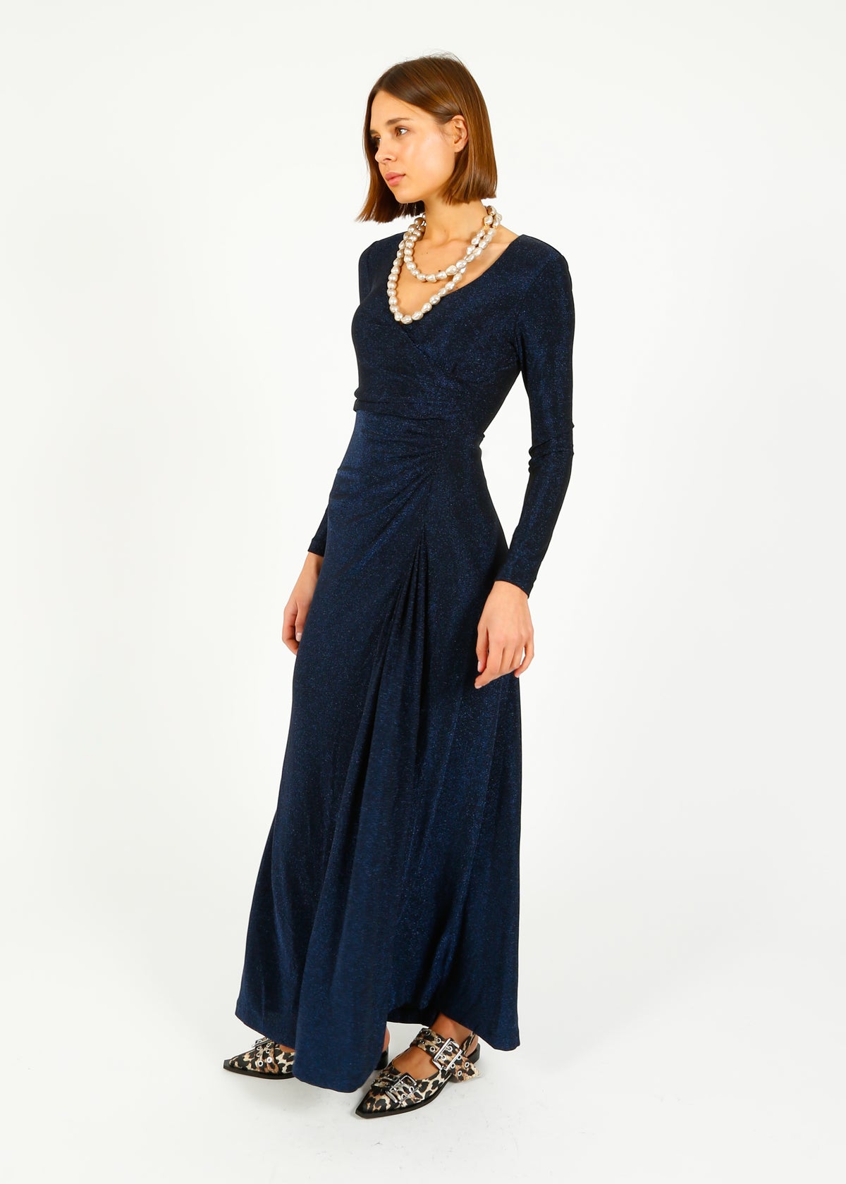 DVF Raffi Dress in Metallic Midnight