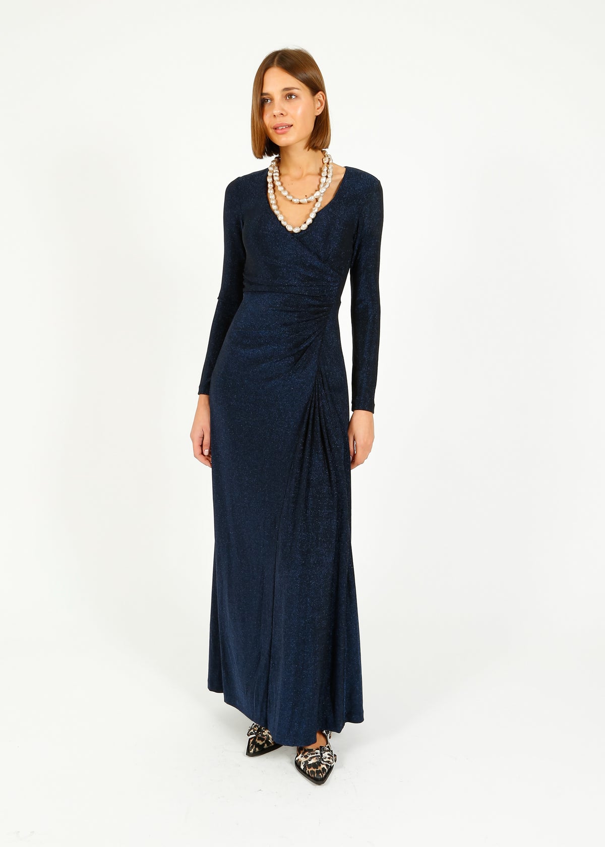 DVF Raffi Dress in Metallic Midnight