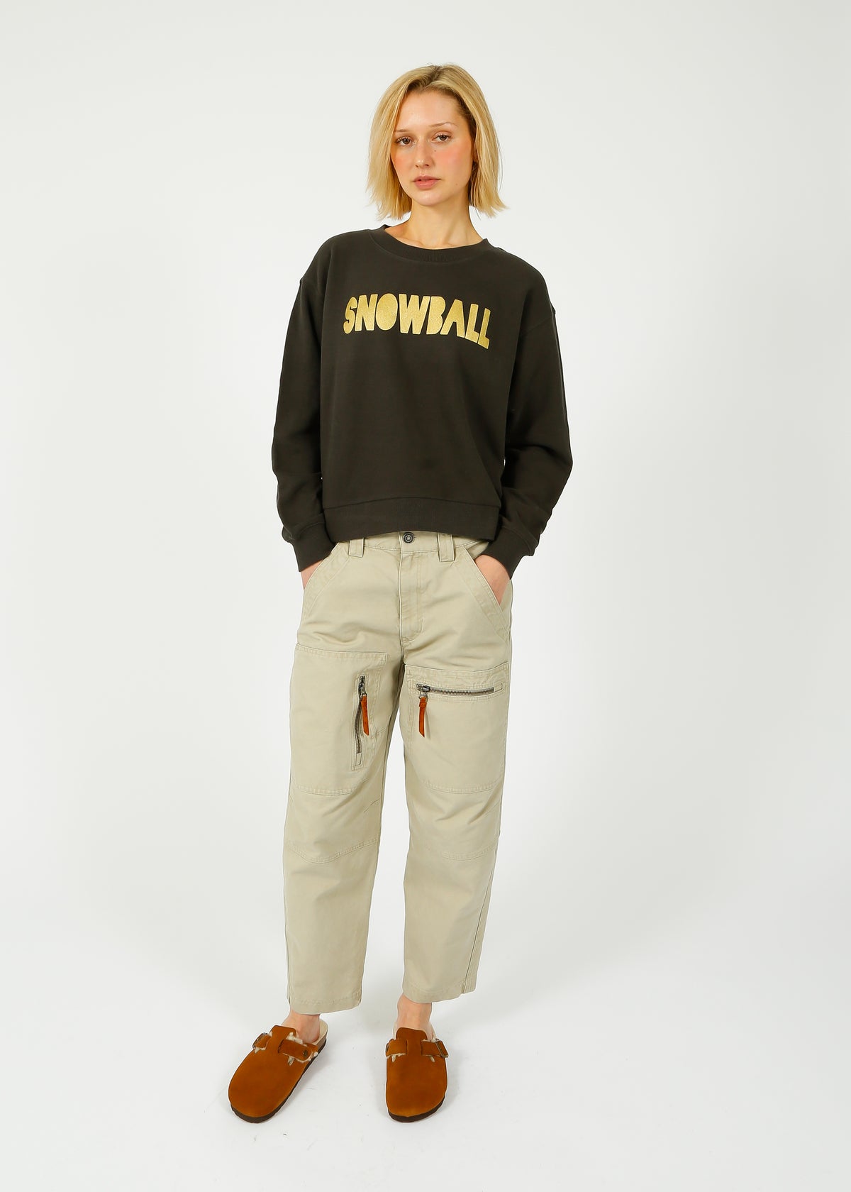 FWP Snowball Sweatshirt in Grey, Gold