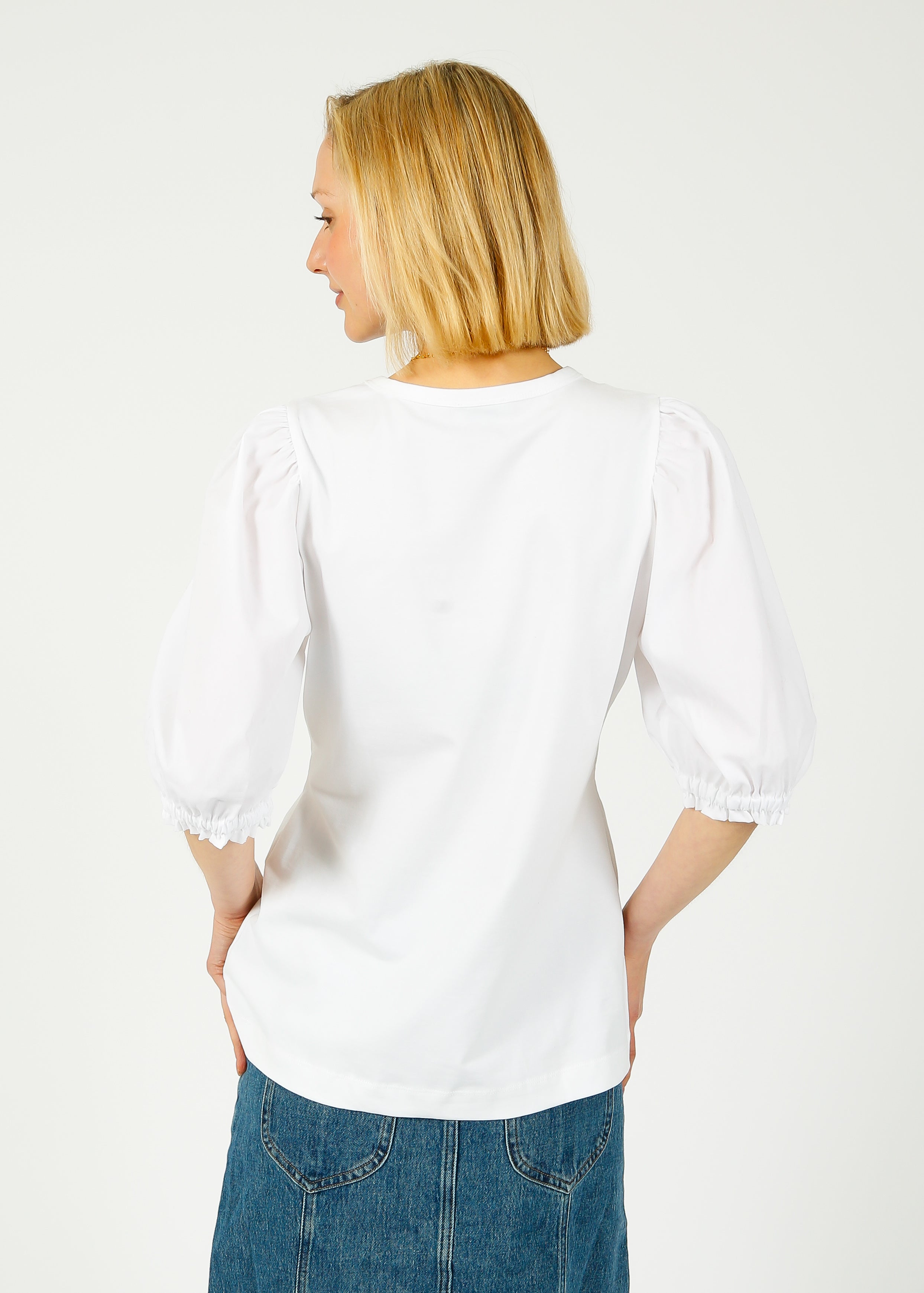 PARK Puff Sleeve Tee in White