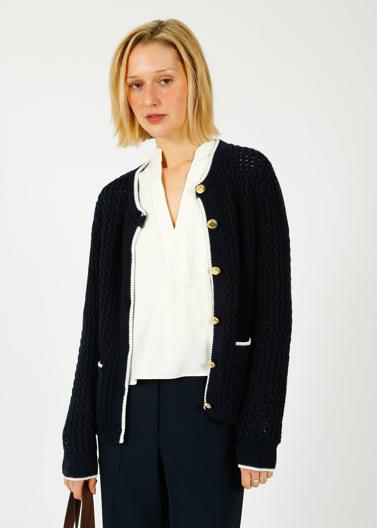 R&B Daria Cardigan in Navy