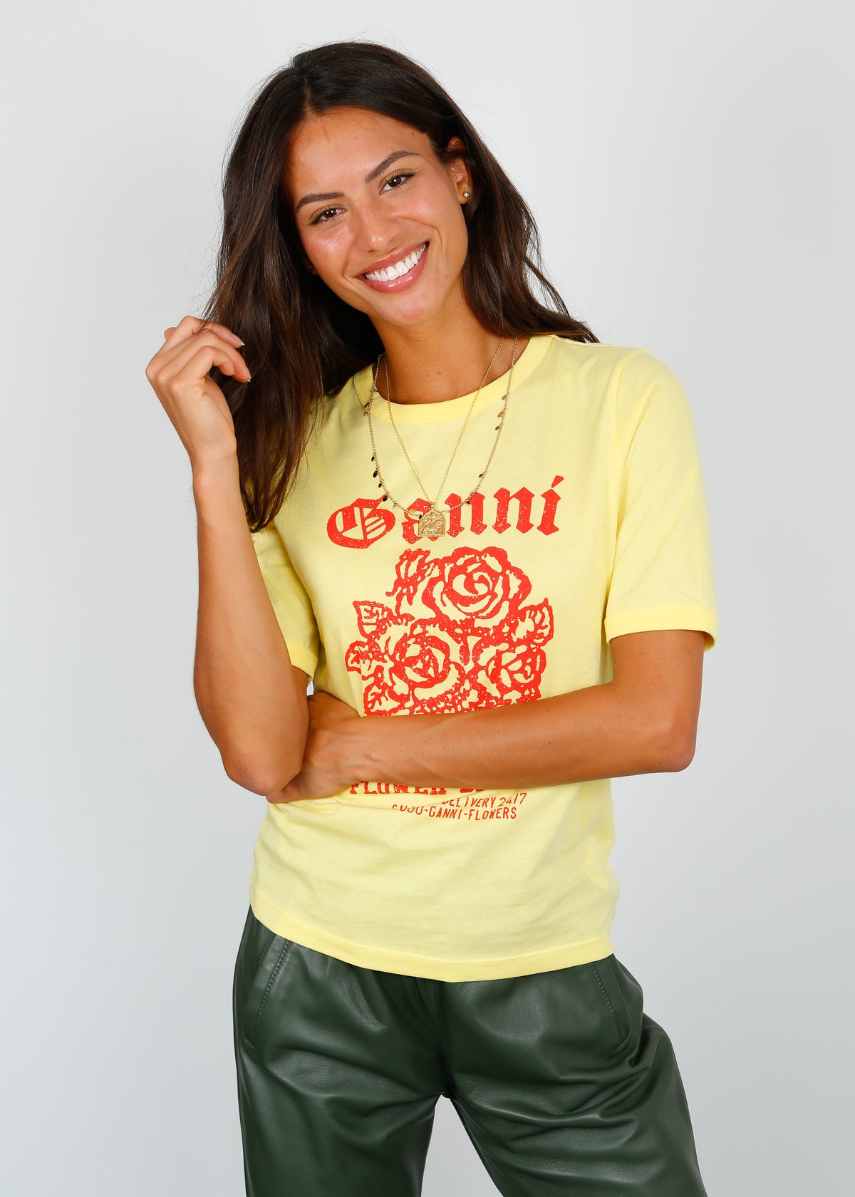 GANNI, Yellow Women's T-shirt