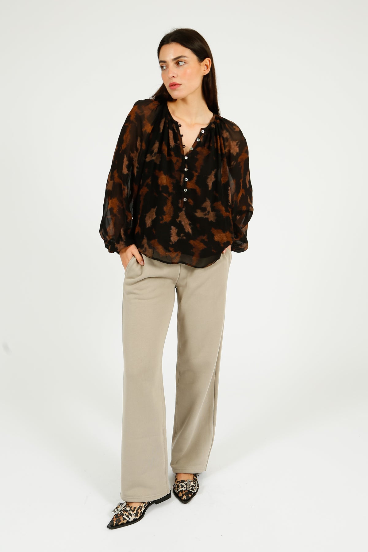 RAILS Indi Blouse in Diffused Sandstone