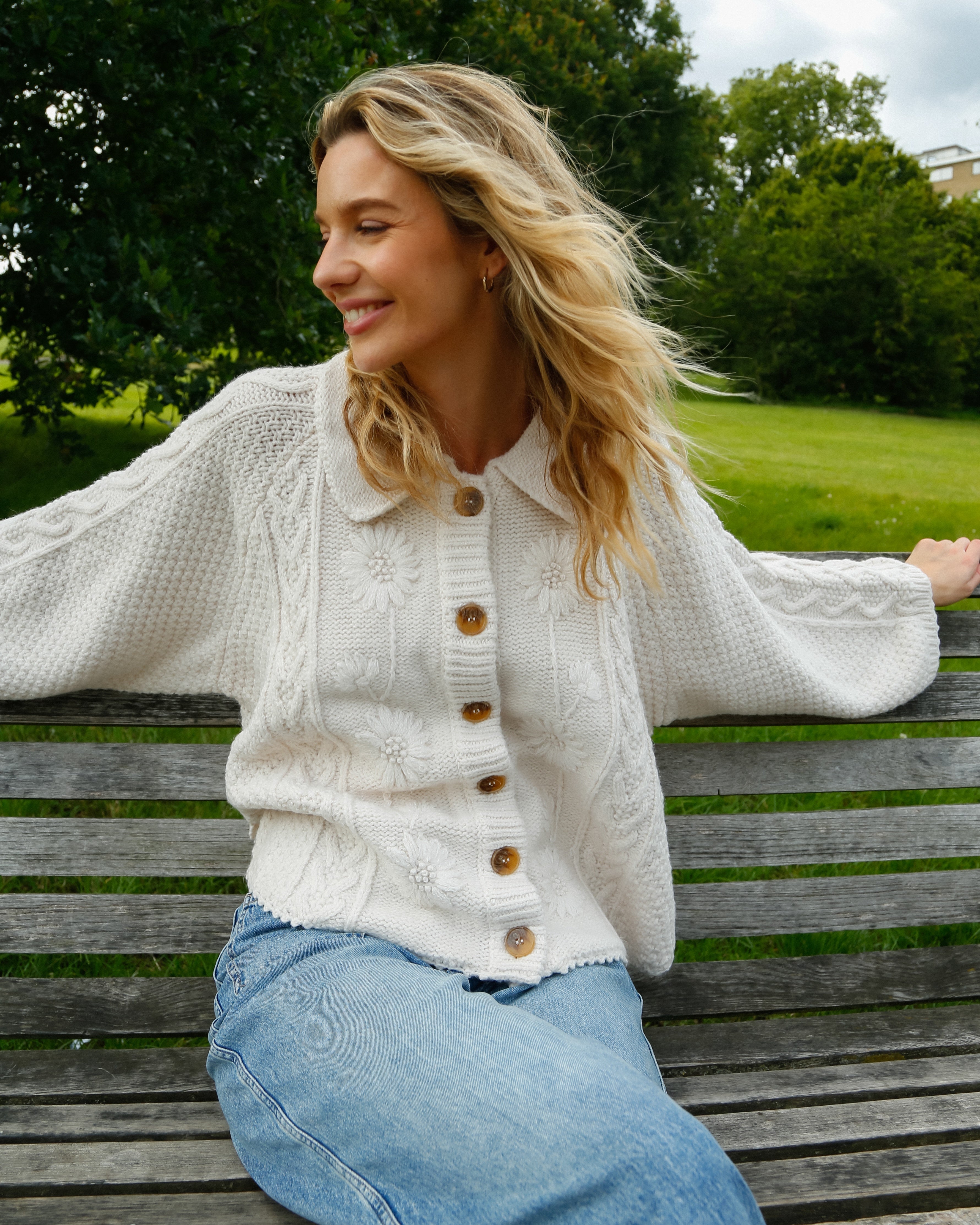 LM Khellane Knit Cardi in Cream