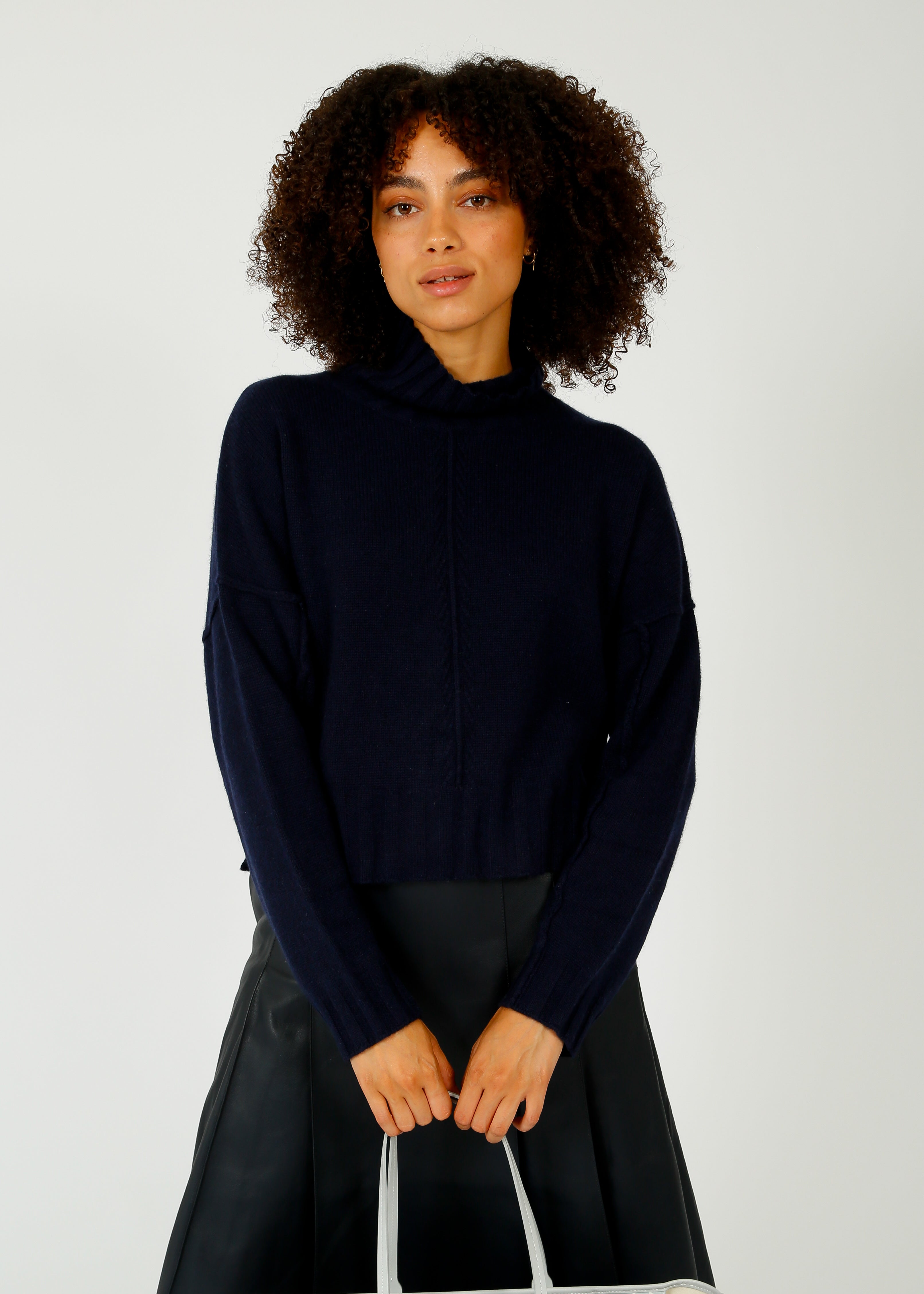 VK Reese High Neck Cashmere in Dark Sapphire