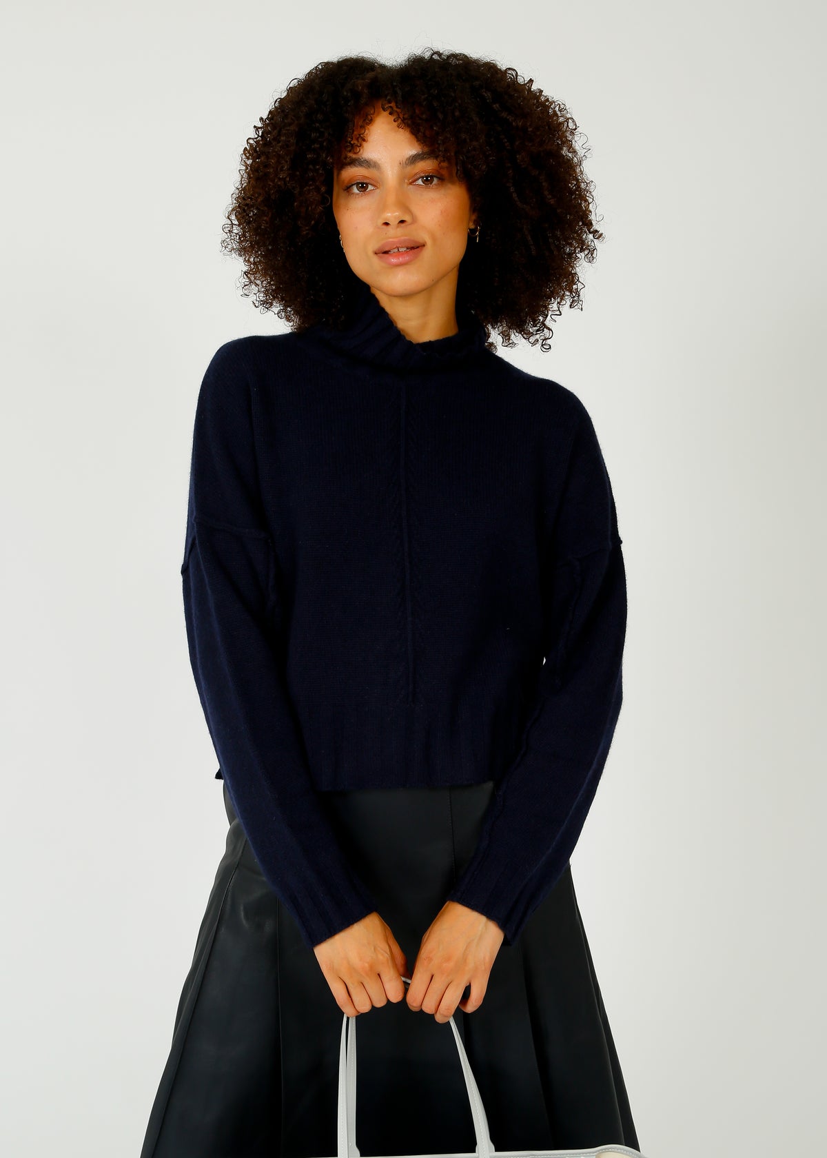 VK Reese High Neck Cashmere in Dark Sapphire