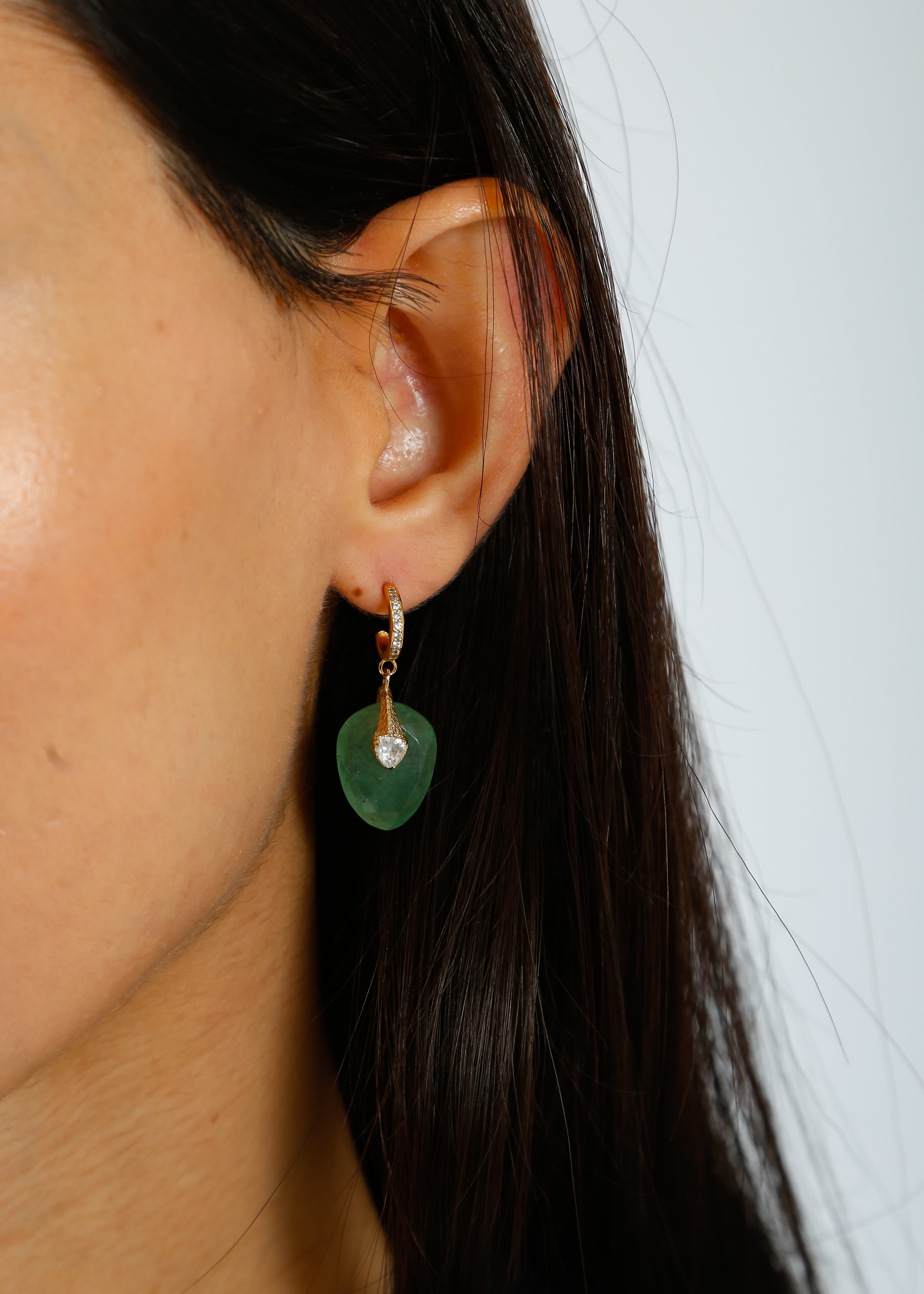 HANKA Single Earring in Green Quartz