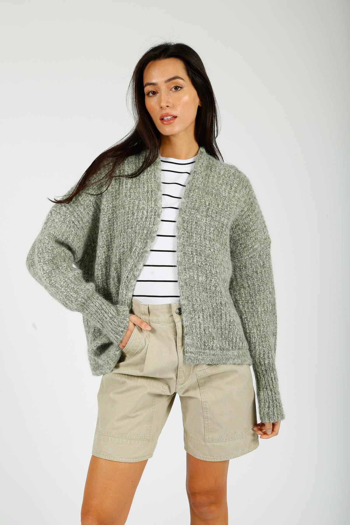 AV East 19 Open Cardigan in Tortue Melange