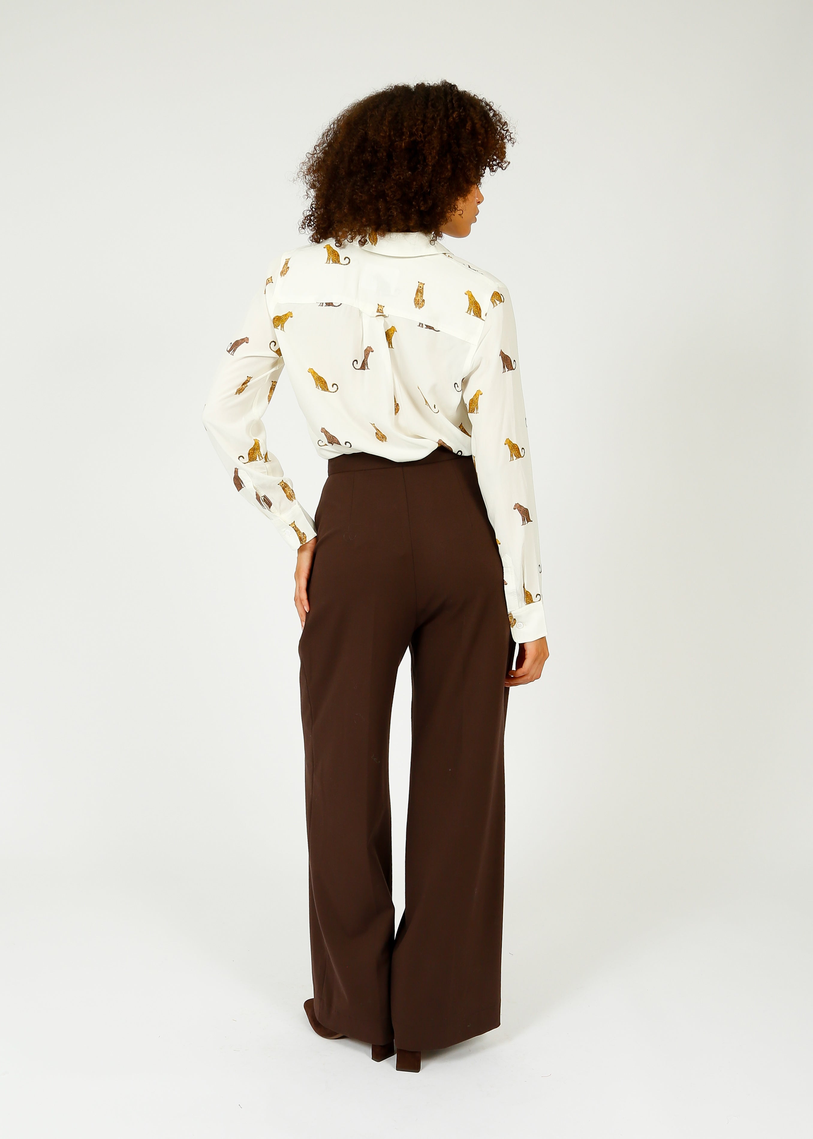 HW Palazzo Trousers in Dark Brown