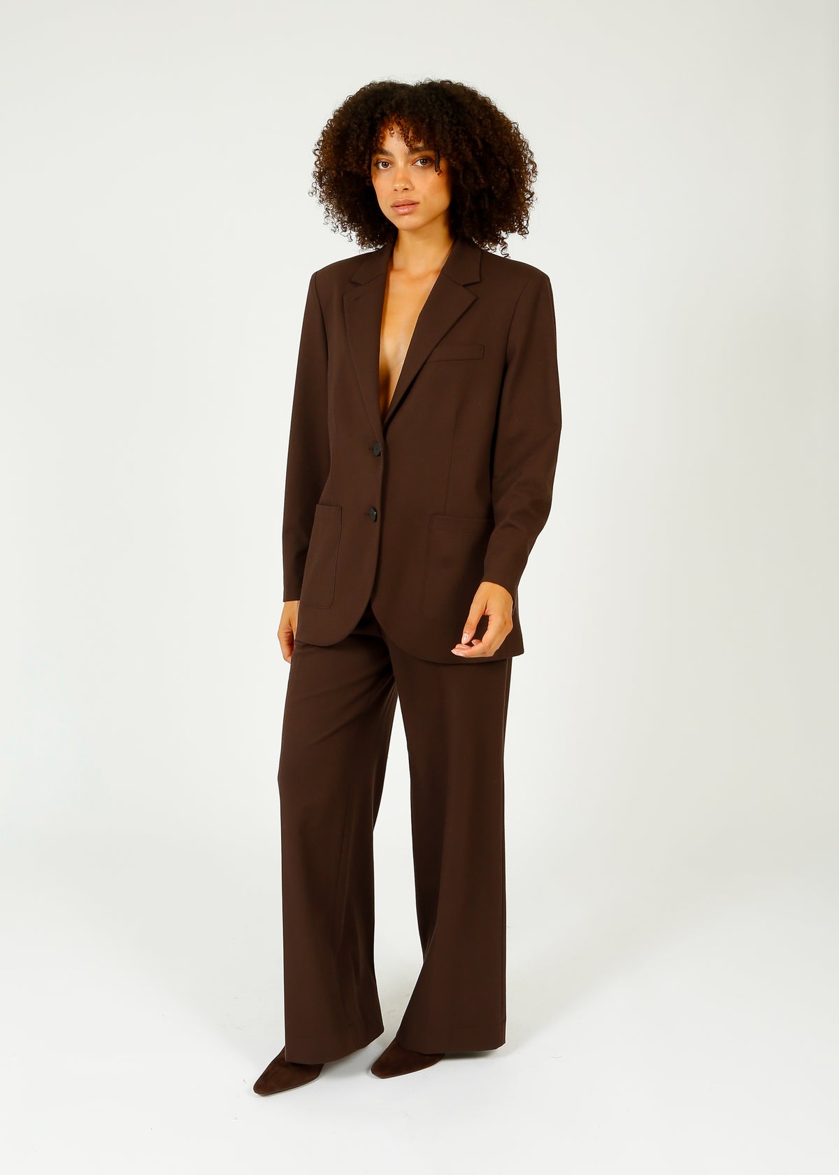 HW Palazzo Trousers in Dark Brown