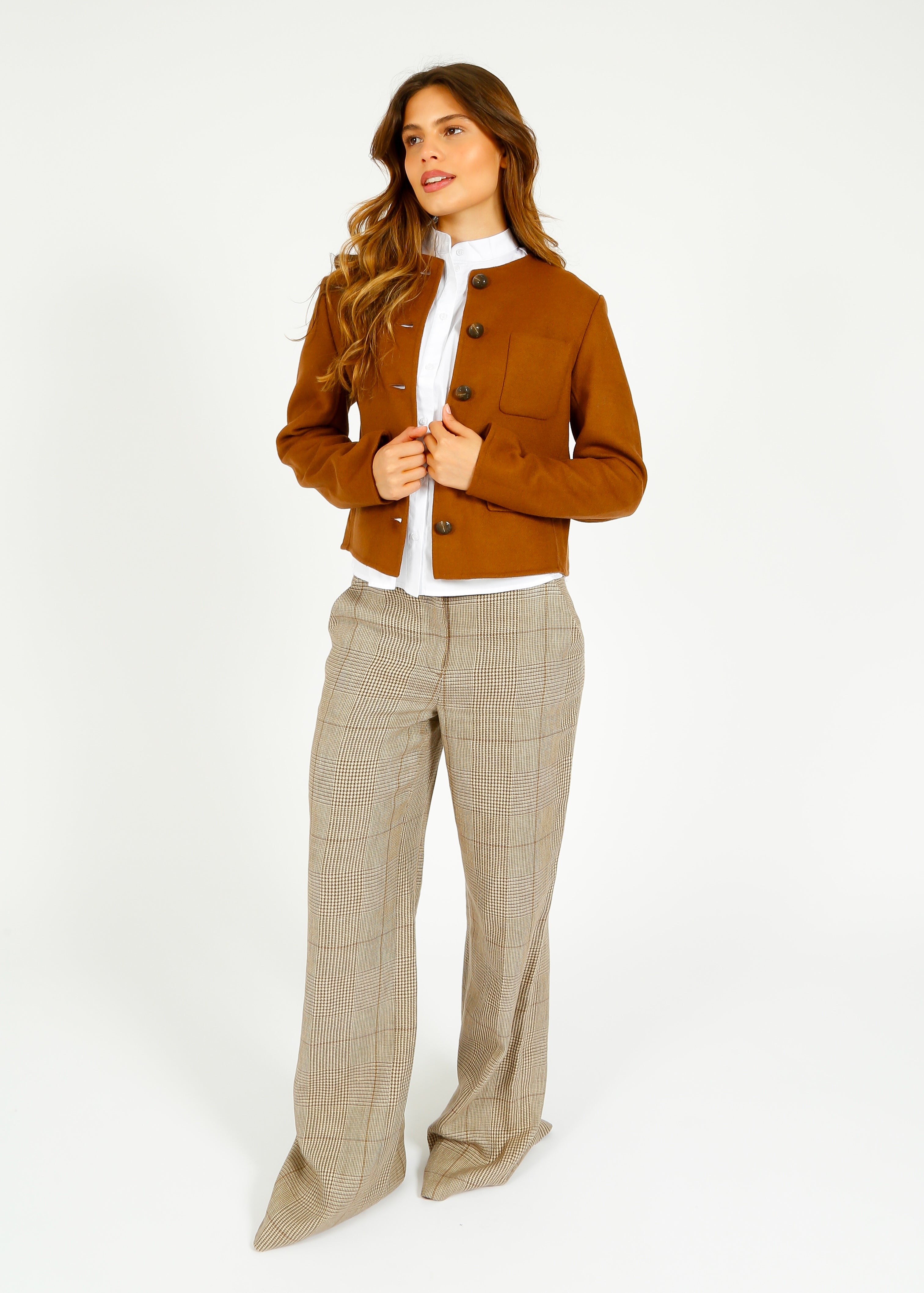 VB Tonelli Pant in Ecru, Ochre