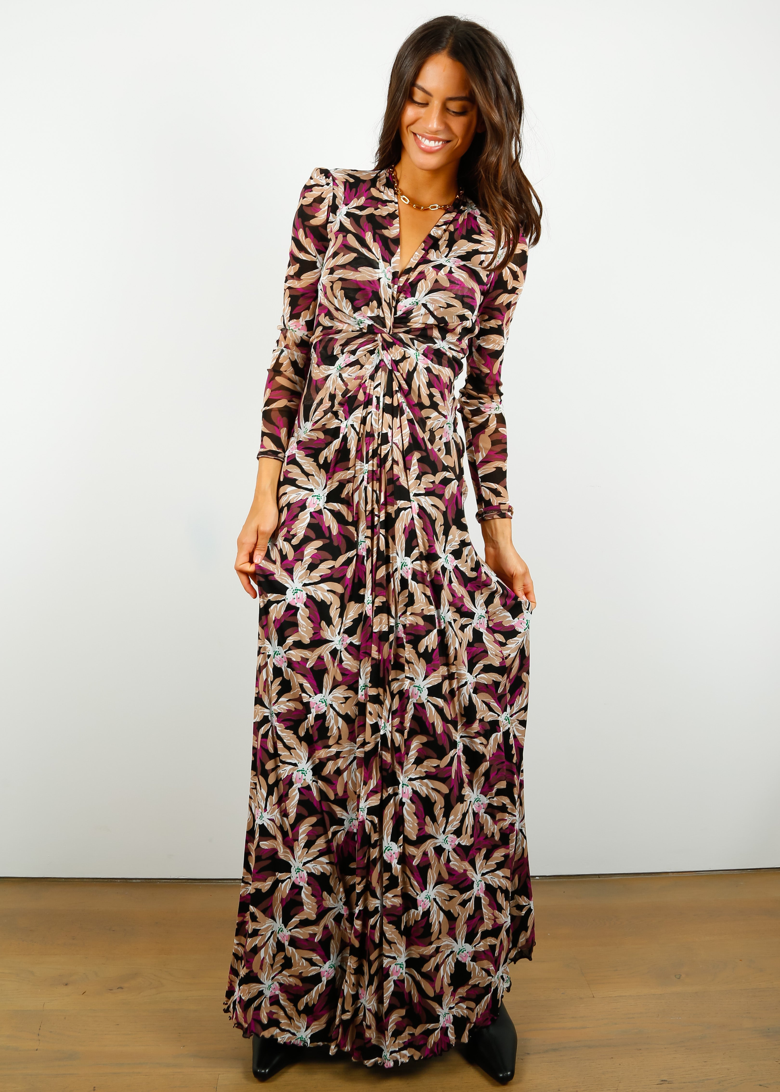 DVF Kassia Dress in Fall Leaves shopatanna