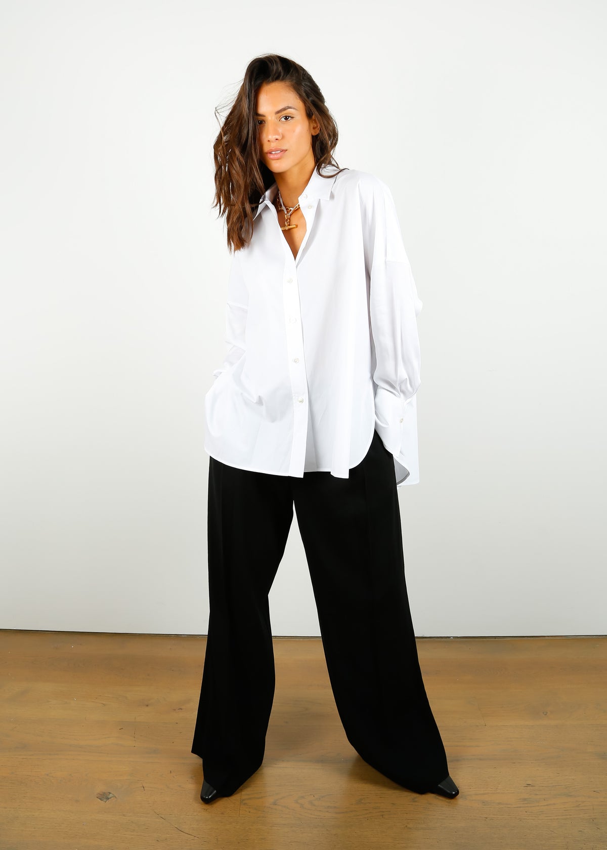 JOSEPH Baja Poplin Blouse in White