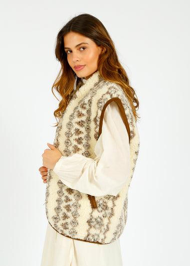 IM Maximilia Gilet in Ecru, Brown