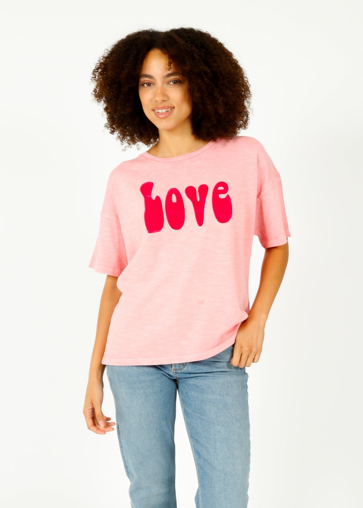 FIVE 2402 Love Tee  in Bubblegum