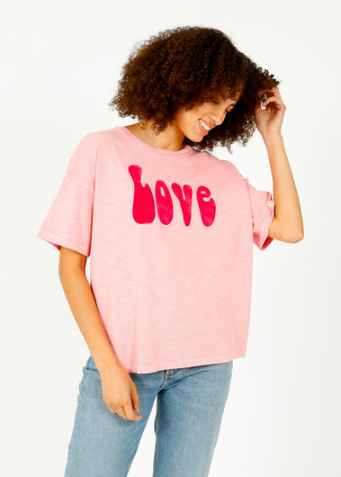 FIVE 2402 Love Tee  in Bubblegum