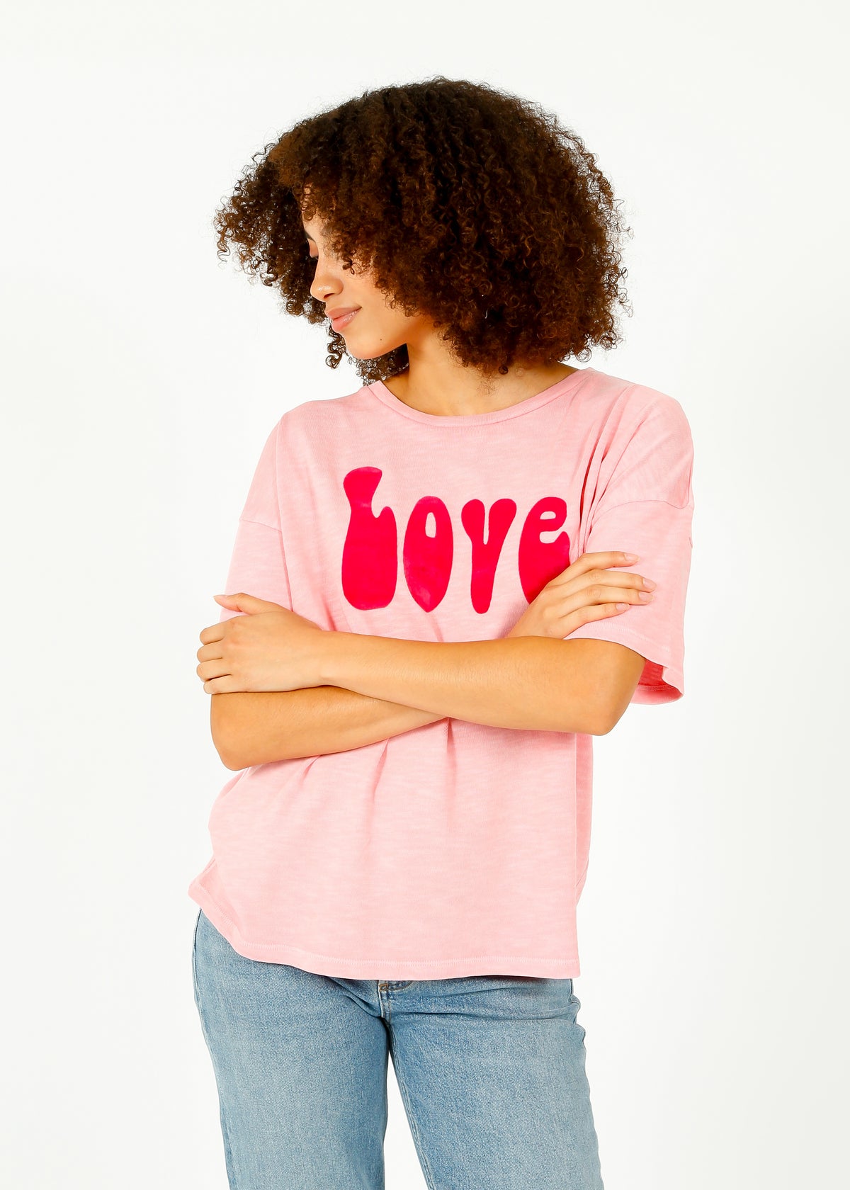 FIVE 2402 Love Tee  in Bubblegum