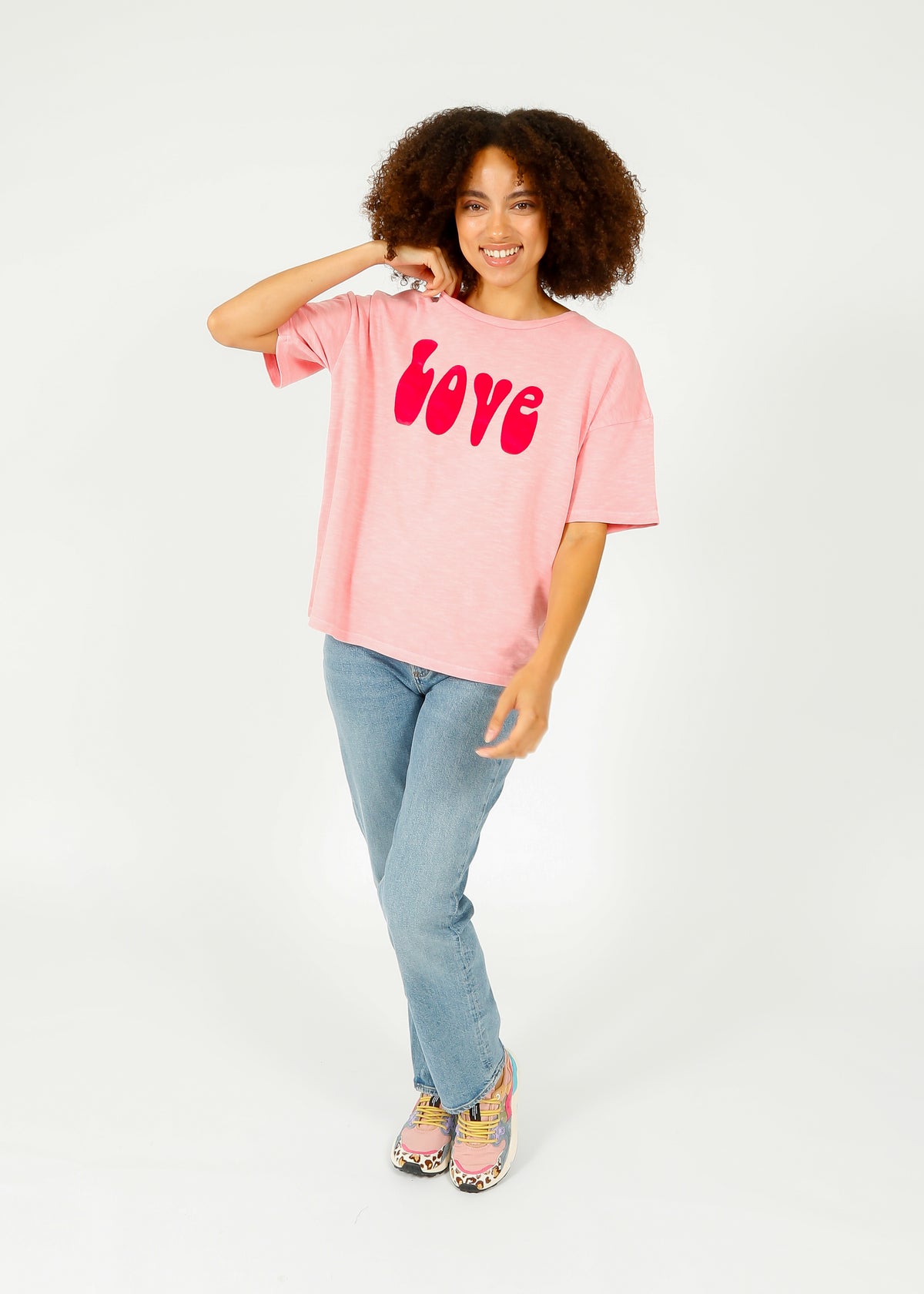 FIVE 2402 Love Tee  in Bubblegum