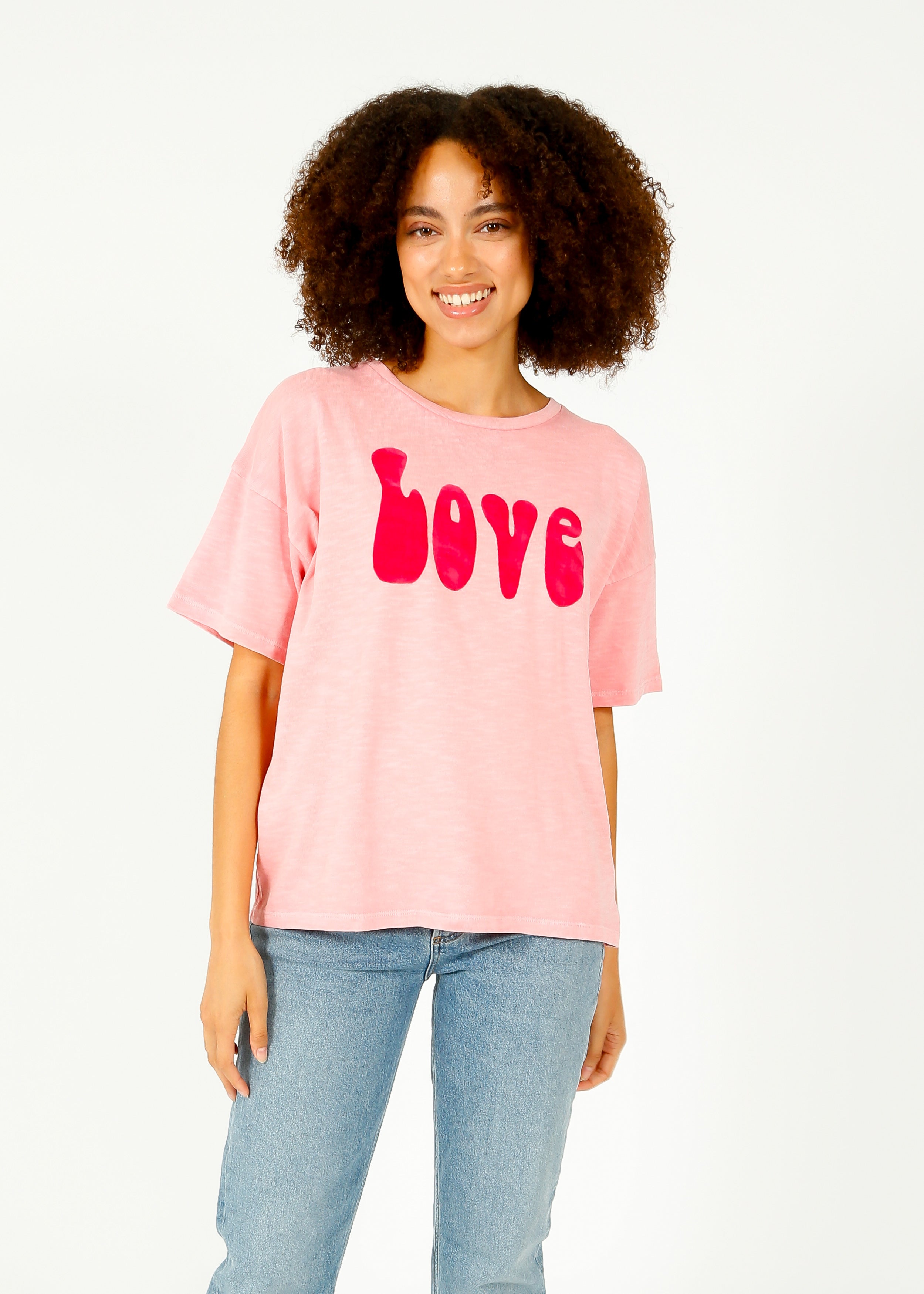 FIVE 2402 Love Tee  in Bubblegum