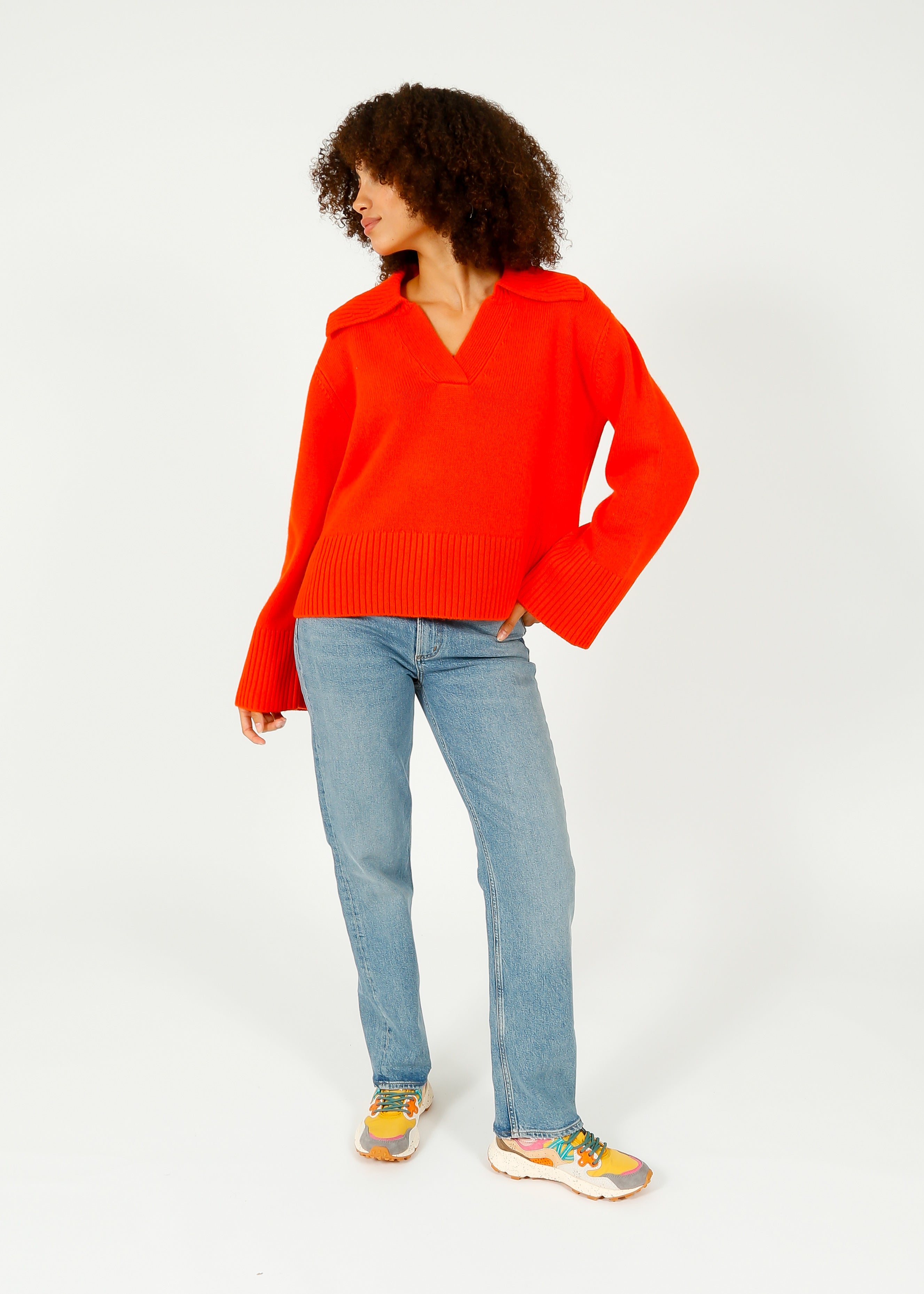 FIVE Collared Knit 2415 in Pumpkin