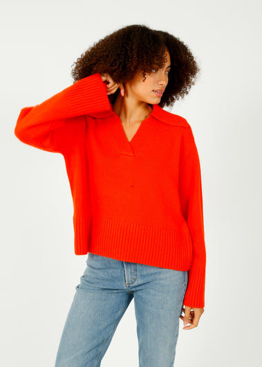 FIVE Collared Knit 2415 in Pumpkin