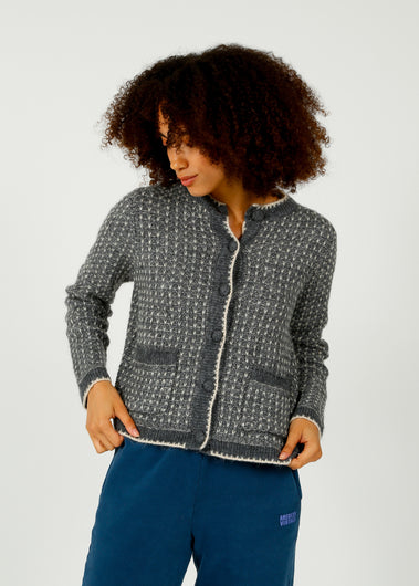 SLF Sine Knit Cardi in  Volcanic Ash, Birch