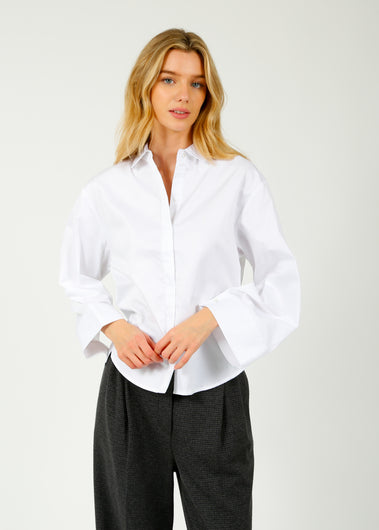 SLF Jody LS Pearl Button Shirt in White