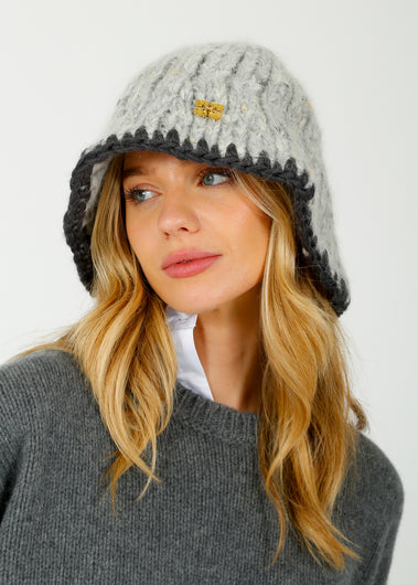 GANNI A6304 Chunky Marled Handknit Bucket Hat