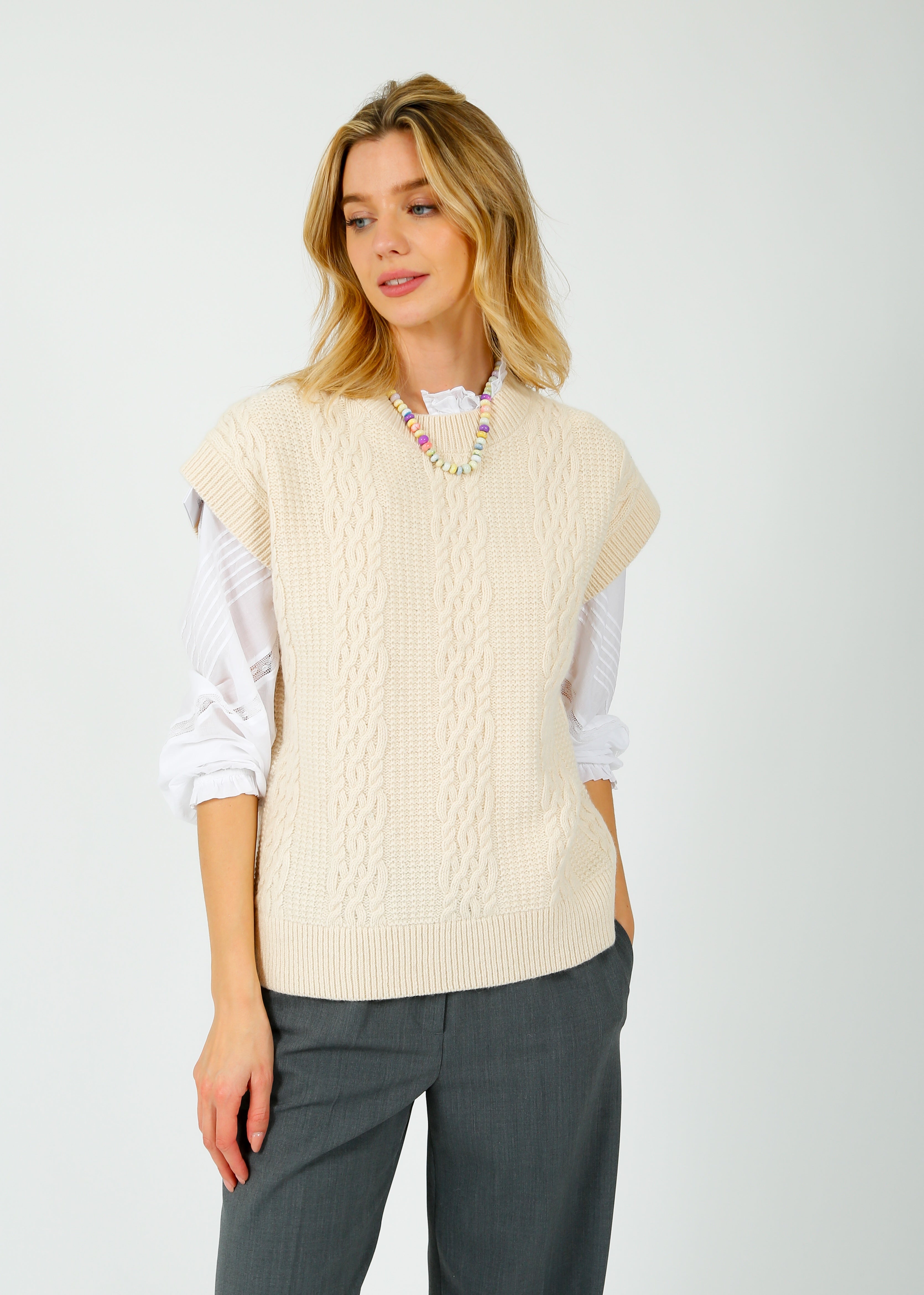 SLF Elina Marie Knit Vest in Birch