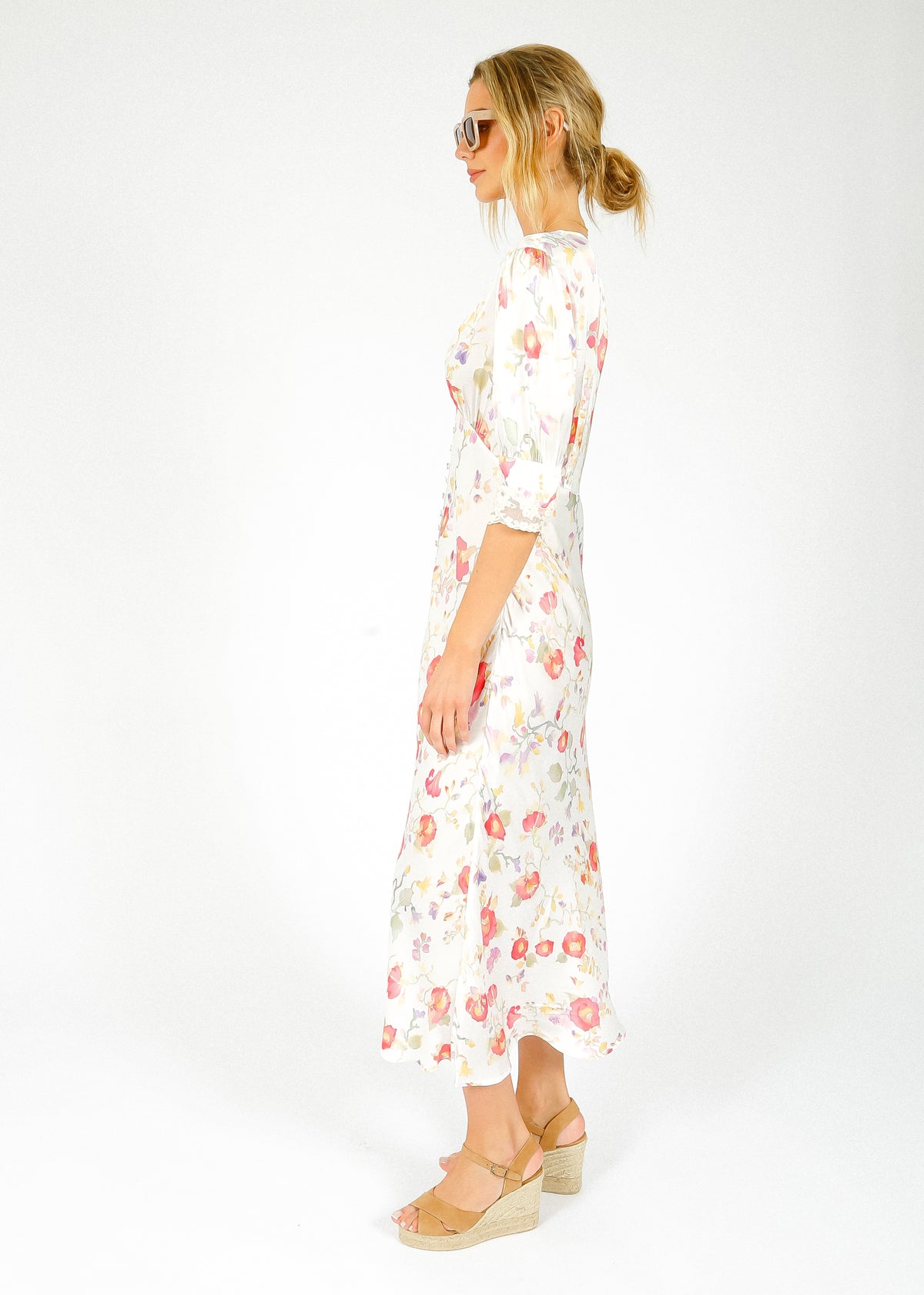 RIXO Simone Dress in Waterblossom Ivory