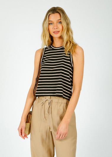 RAILS Boxy Tank in Black, Ivory