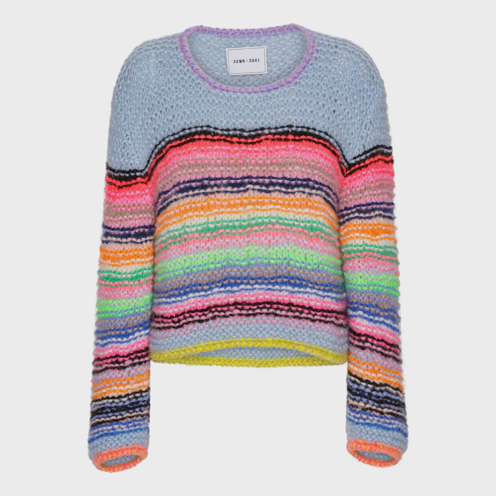 D&D Sassie Stripe Knit in Ice Blue Multi