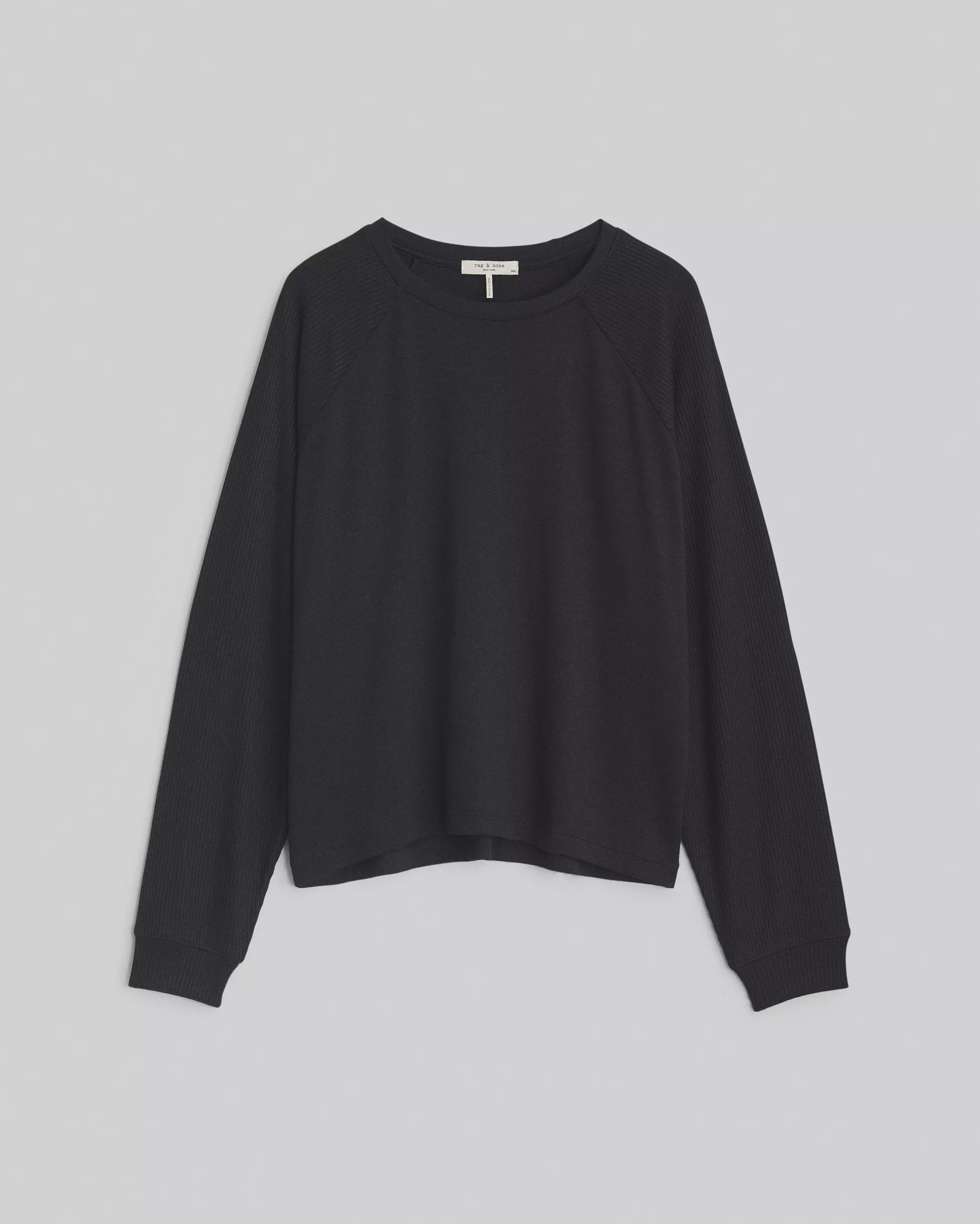 R&B The Knit Pullover Ribbed Sleeve in Black