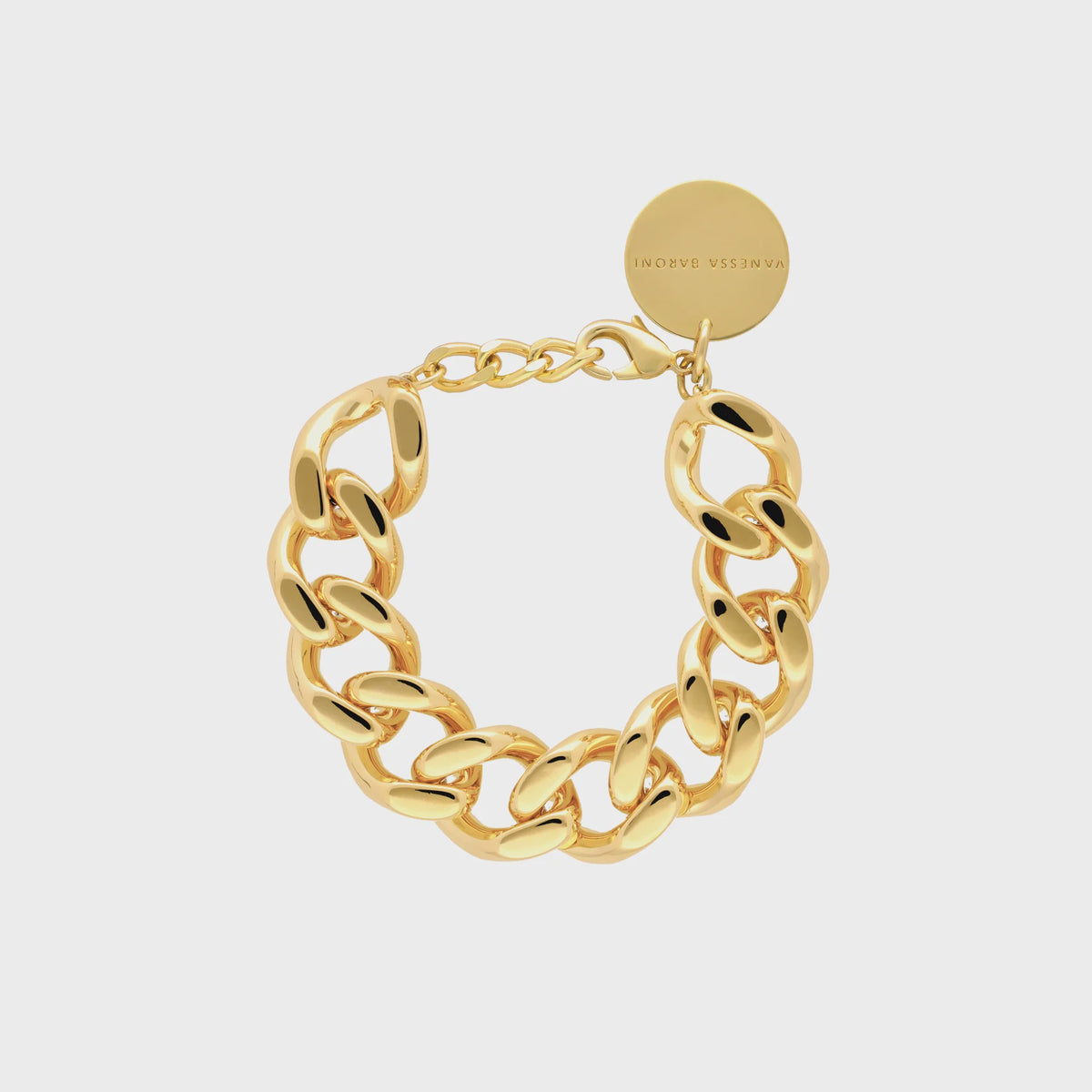 VBARONI Mini Flat Chain Bracelet in Gold