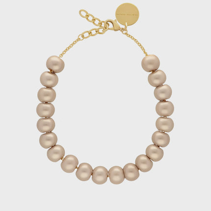 VBARONI Short Bead Necklace in Champagne