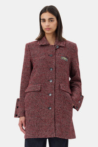 You added <b><u>GANNI W0031 Woolen Check Midi Jacket in Racing Red</u></b> to your cart.