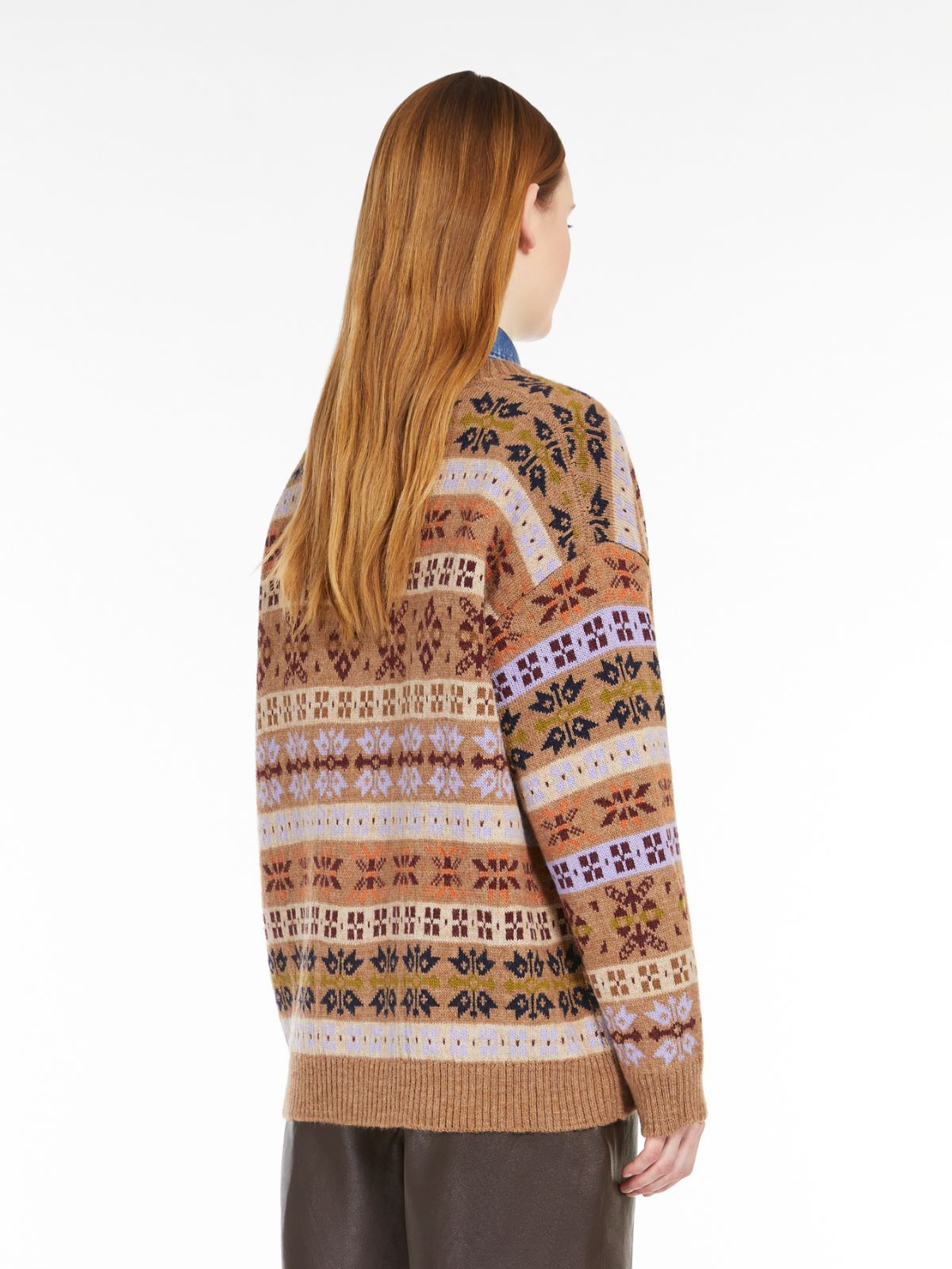 MM Eccelso Knit Cardi in Hazelnut Jacquard