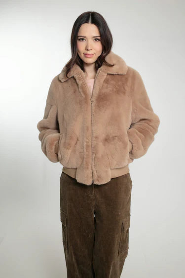 NOOKI Beatrix Faux Fur Jacket in Camel