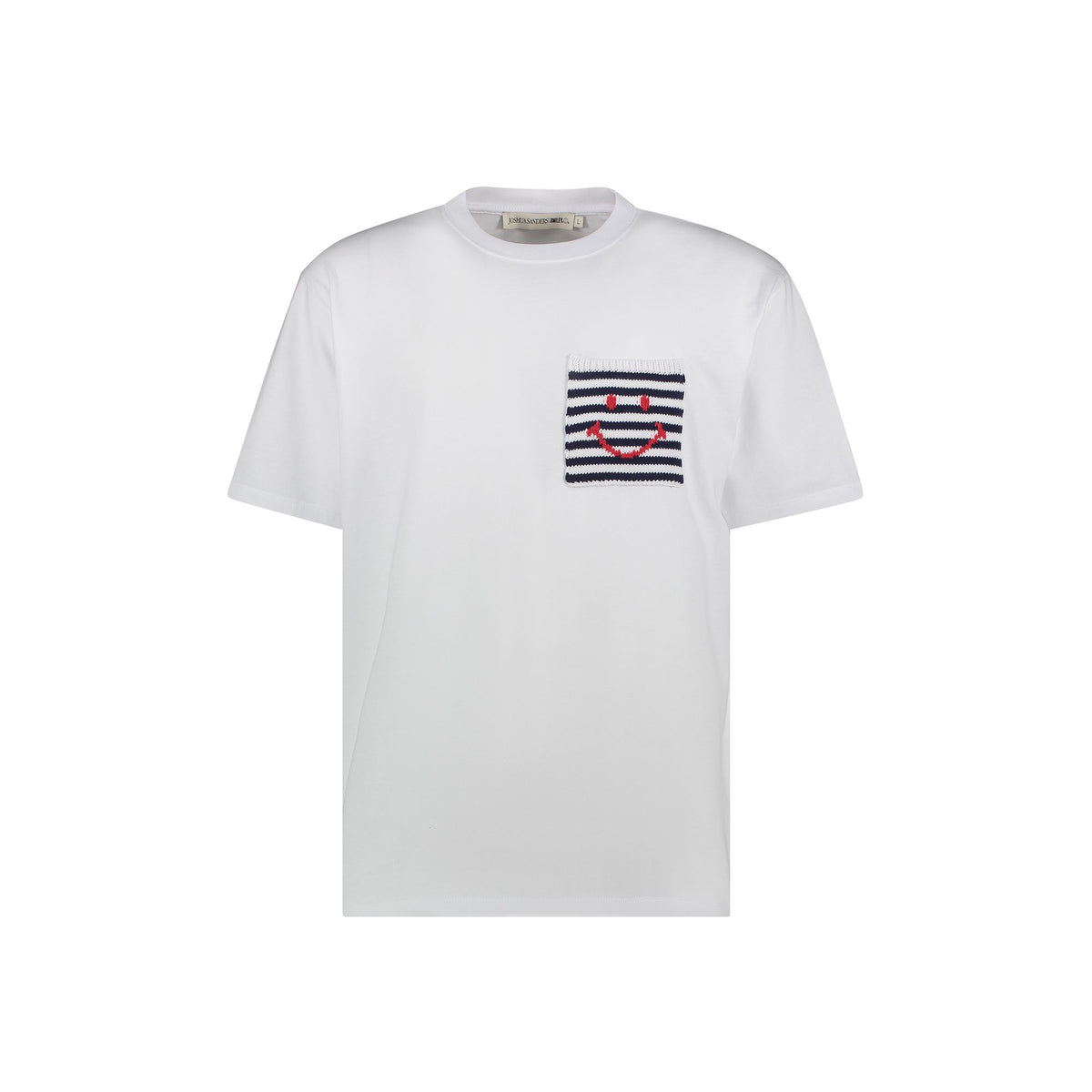 JS Striped Pocket Tee in White