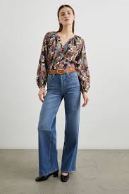 RAILS Indi Blouse in Navy Wildflower